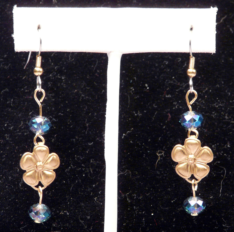 Flower Earrings with Irridescent